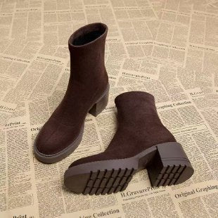 Modische Damen Low-Top Stiefeletten mit stylischem Ausschnitt-Design - 1 - Atelier-Zofia