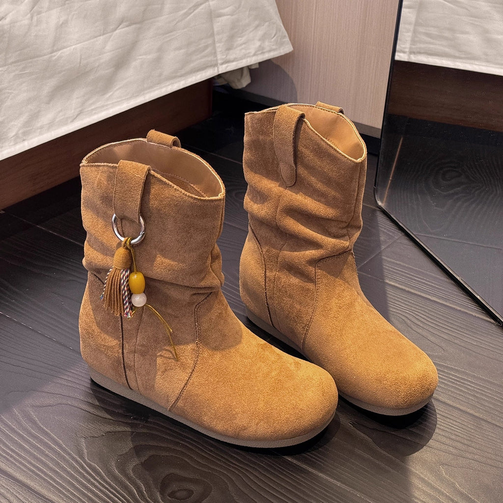 Damen Stiefeletten mit modischer Quaste - 2 - Atelier-Zofia