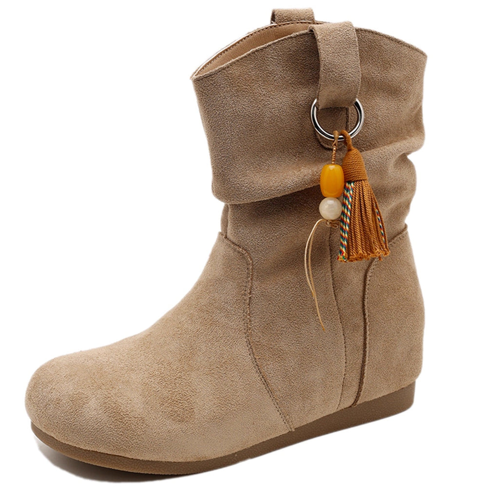 Damen Stiefeletten mit modischer Quaste - 3 - Atelier-Zofia