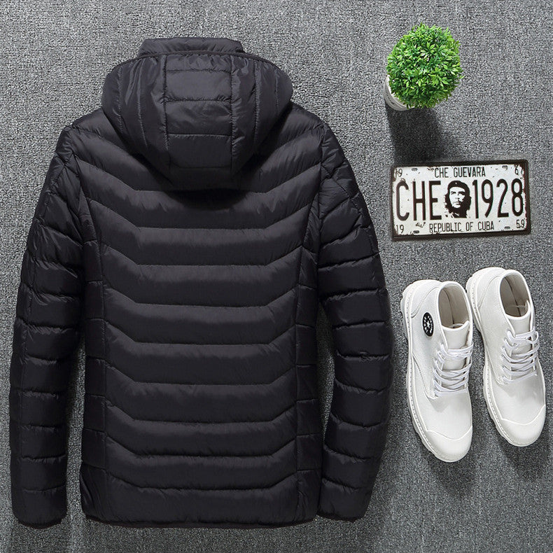 Leichte Herren Heizjacke mit Abnehmbarer Kapuze für Jedes Wetter - 1 - Atelier-Zofia