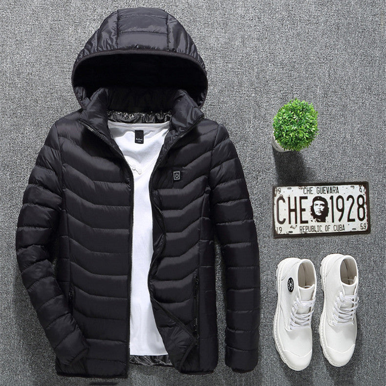 Leichte Herren Heizjacke mit Abnehmbarer Kapuze für Jedes Wetter - 3 - Atelier-Zofia