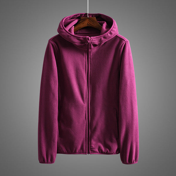 Damen Kapuzenjacke im Bequemen Schnitt mit Zipper - 1 - Atelier-Zofia