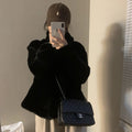 Kuschelige Damenjacke mit hohem Kragen - 2 - Atelier-Zofia