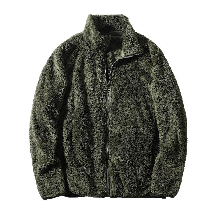 Bequeme Herren Fleecejacke mit hohem Kragen und Reißverschluss - 3 - Atelier-Zofia