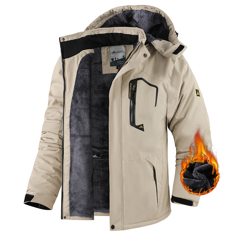 Herrenjacke im Regular Fit mit abnehmbarer Kapuze für Outdoor-Aktivitäten - 3 - Atelier-Zofia