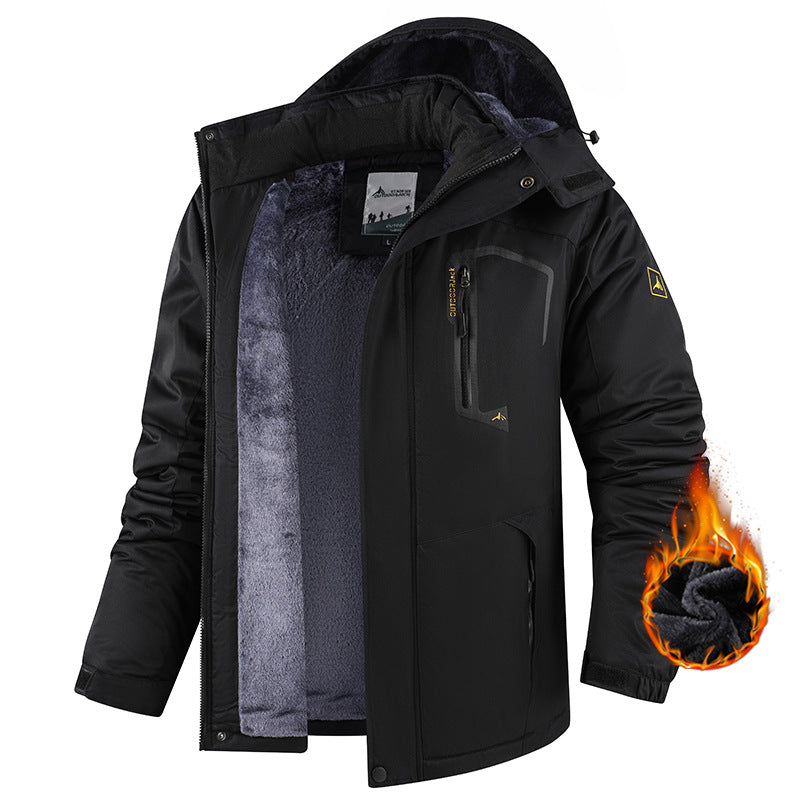Herrenjacke im Regular Fit mit abnehmbarer Kapuze für Outdoor-Aktivitäten - 4 - Atelier-Zofia