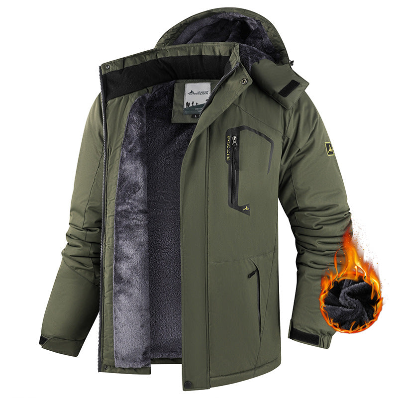 Herrenjacke im Regular Fit mit abnehmbarer Kapuze für Outdoor-Aktivitäten - 5 - Atelier-Zofia