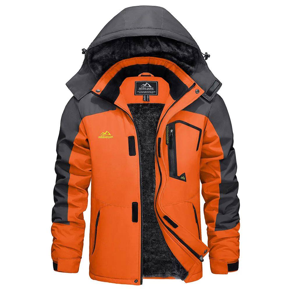 Moderne Herren Winterjacke mit abnehmbarer Kapuze für kalte Tage - 1 - Atelier-Zofia