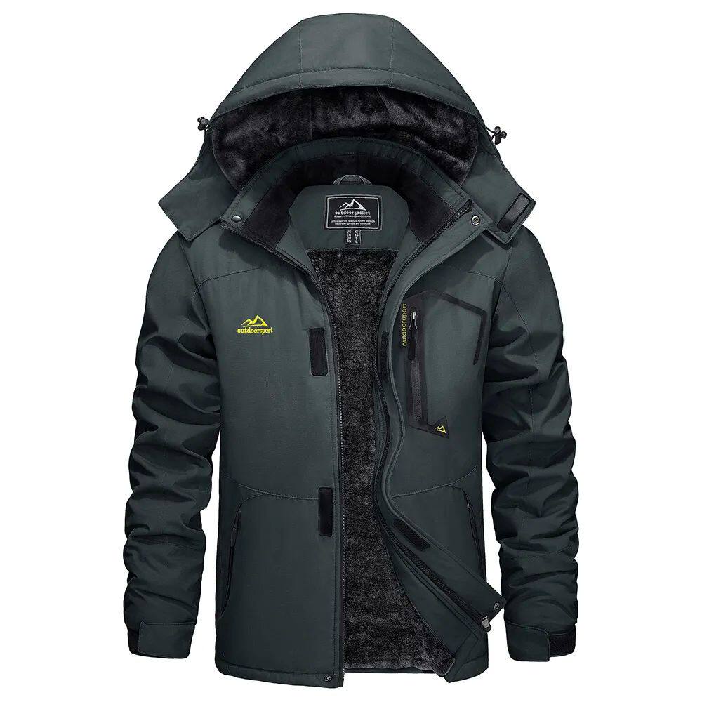 Moderne Herren Winterjacke mit abnehmbarer Kapuze für kalte Tage - 2 - Atelier-Zofia