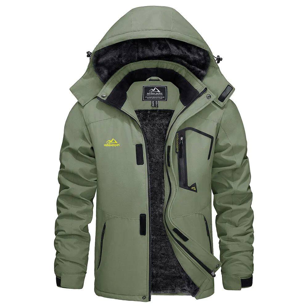 Moderne Herren Winterjacke mit abnehmbarer Kapuze für kalte Tage - 3 - Atelier-Zofia