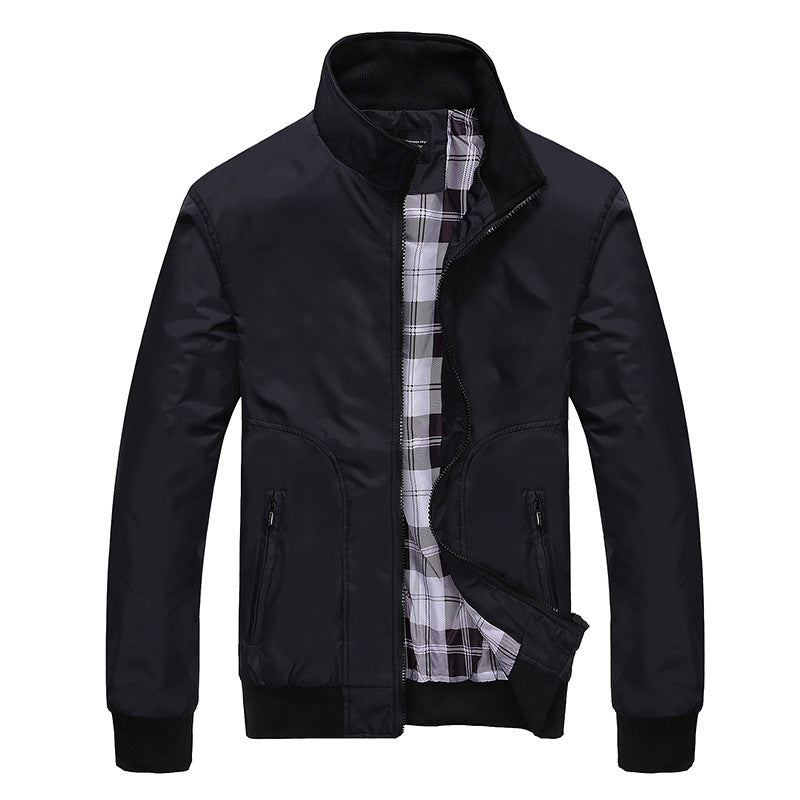 Stilvolle Herrenjacke mit Stehkragen für Freizeitaktivitäten - 2 - Atelier-Zofia
