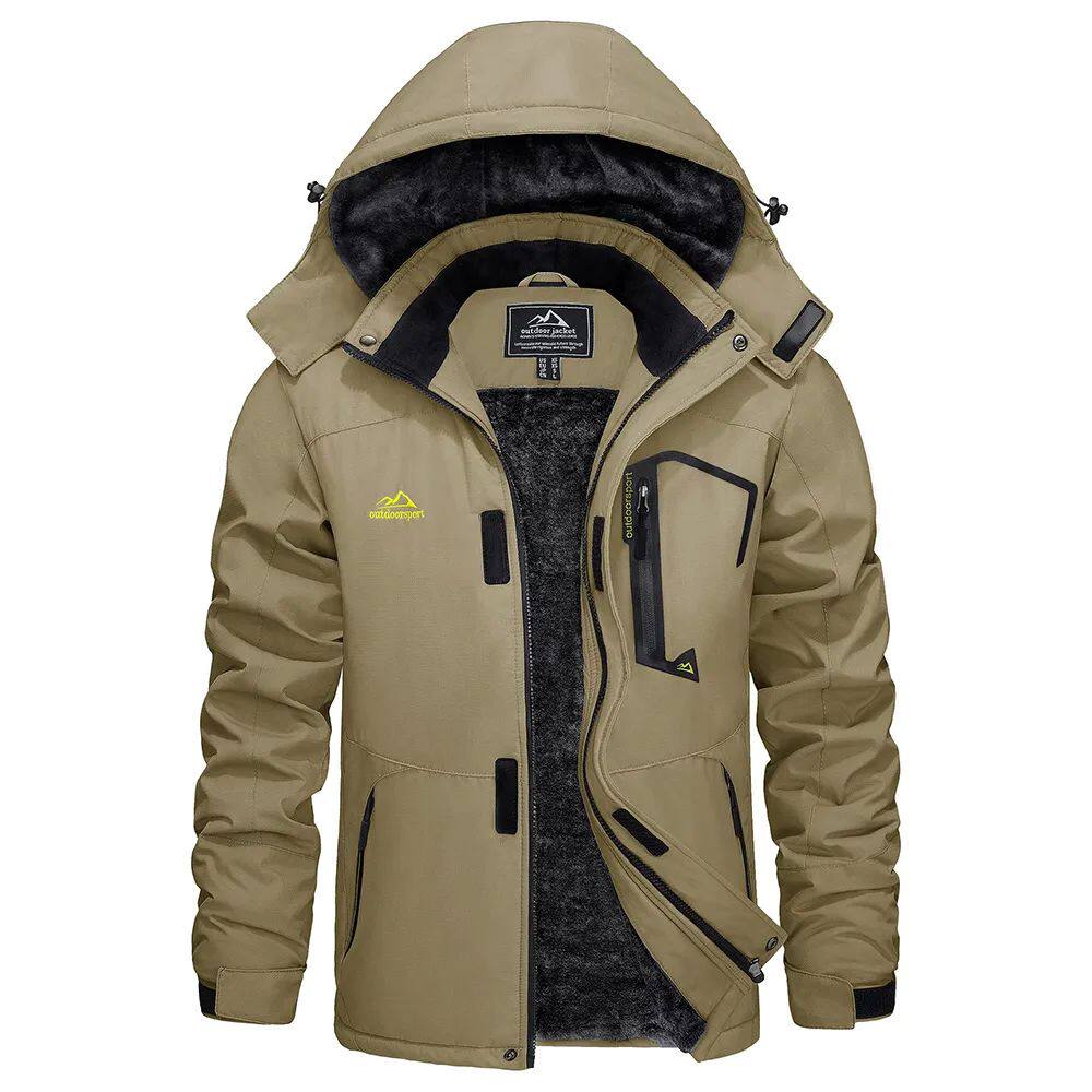 Moderne Herren Winterjacke mit abnehmbarer Kapuze für kalte Tage - 6 - Atelier-Zofia
