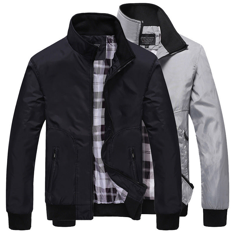 Stilvolle Herrenjacke mit Stehkragen für Freizeitaktivitäten - 4 - Atelier-Zofia
