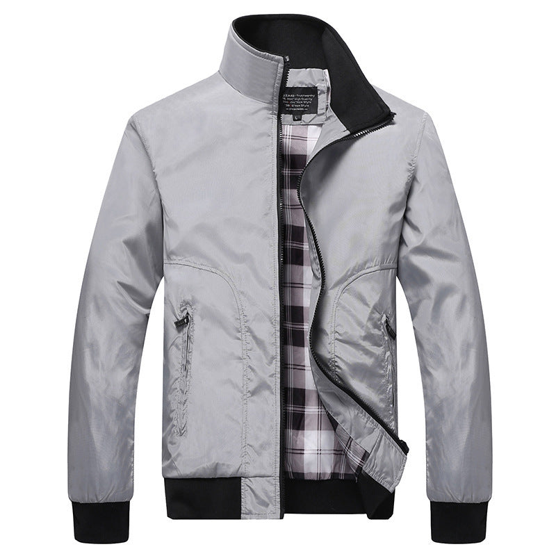 Stilvolle Herrenjacke mit Stehkragen für Freizeitaktivitäten - 5 - Atelier-Zofia