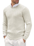 Stylischer Herrenpullover Slim Fit mit Zopfmuster - 1 - Atelier-Zofia