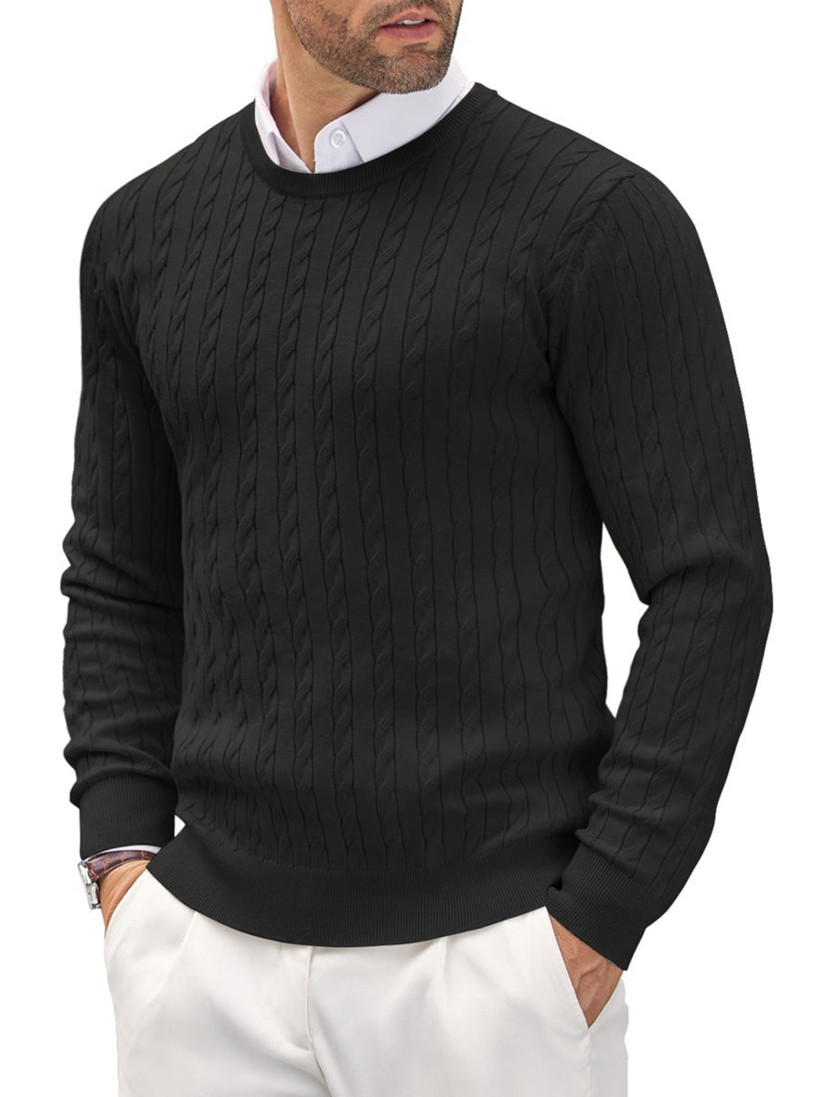 Stylischer Herrenpullover Slim Fit mit Zopfmuster - 3 - Atelier-Zofia