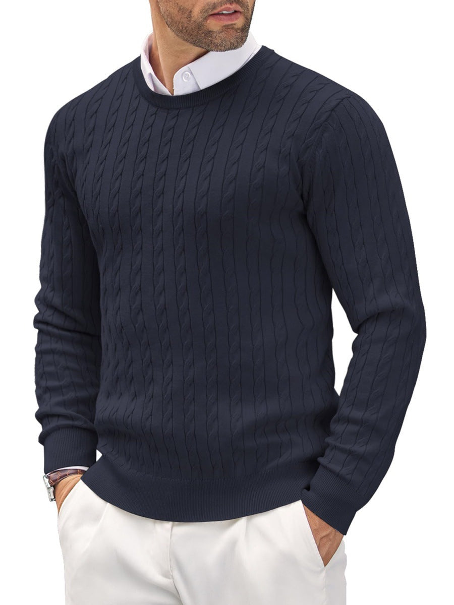 Stylischer Herrenpullover Slim Fit mit Zopfmuster - 4 - Atelier-Zofia