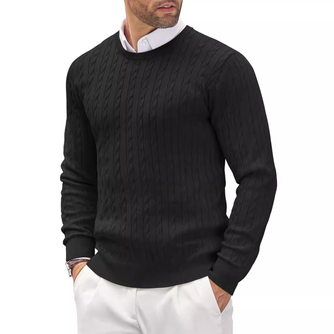 Stylischer Herrenpullover Slim Fit mit Zopfmuster - 5 - Atelier-Zofia