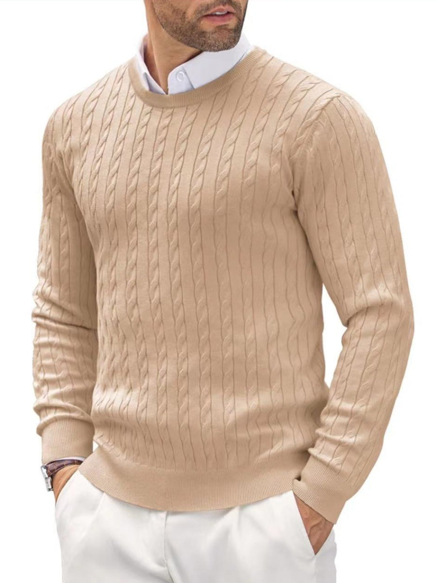Stylischer Herrenpullover Slim Fit mit Zopfmuster - 6 - Atelier-Zofia