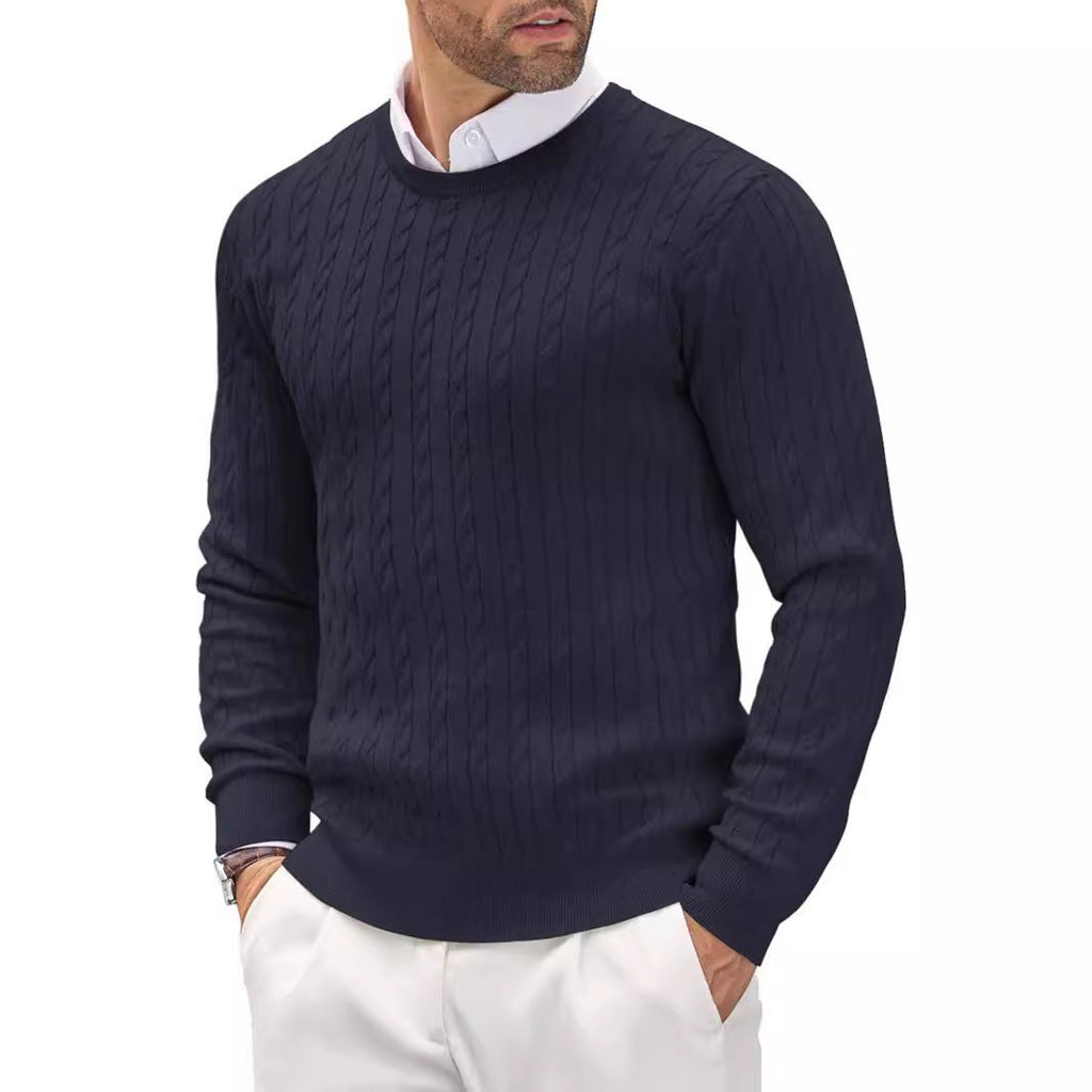 Stylischer Herrenpullover Slim Fit mit Zopfmuster - 7 - Atelier-Zofia