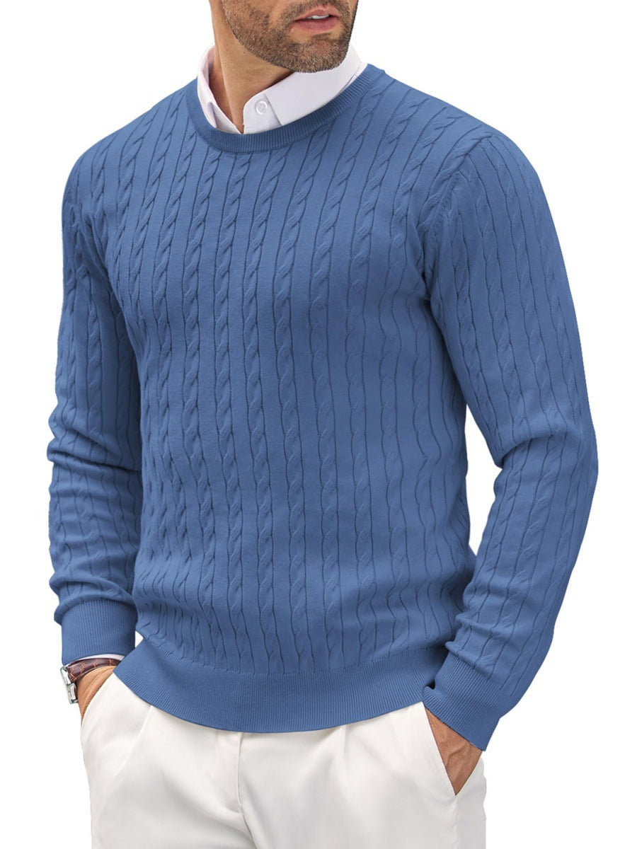 Stylischer Herrenpullover Slim Fit mit Zopfmuster - 8 - Atelier-Zofia