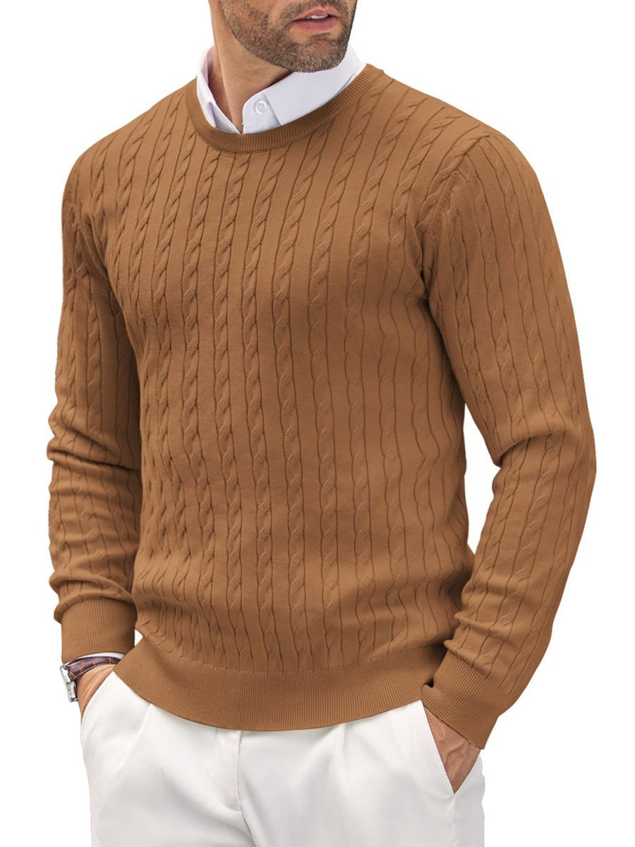 Stylischer Herrenpullover Slim Fit mit Zopfmuster - 10 - Atelier-Zofia