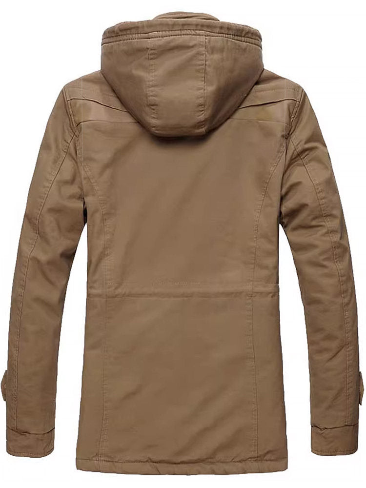 Elegante Herrenjacke mit abnehmbarer Kapuze und winddichtem Schutz - 1 - Atelier-Zofia