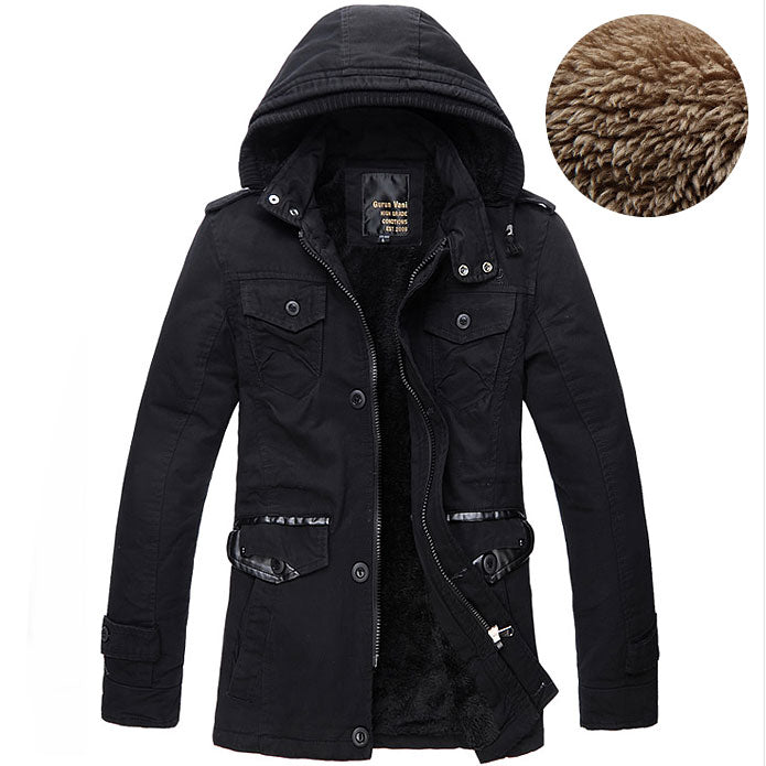 Elegante Herrenjacke mit abnehmbarer Kapuze und winddichtem Schutz - 2 - Atelier-Zofia