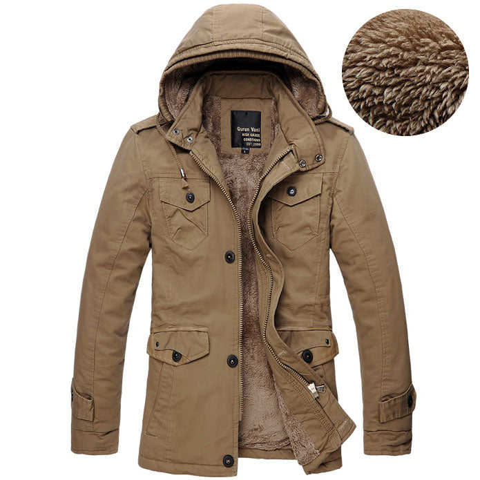 Elegante Herrenjacke mit abnehmbarer Kapuze und winddichtem Schutz - 3 - Atelier-Zofia