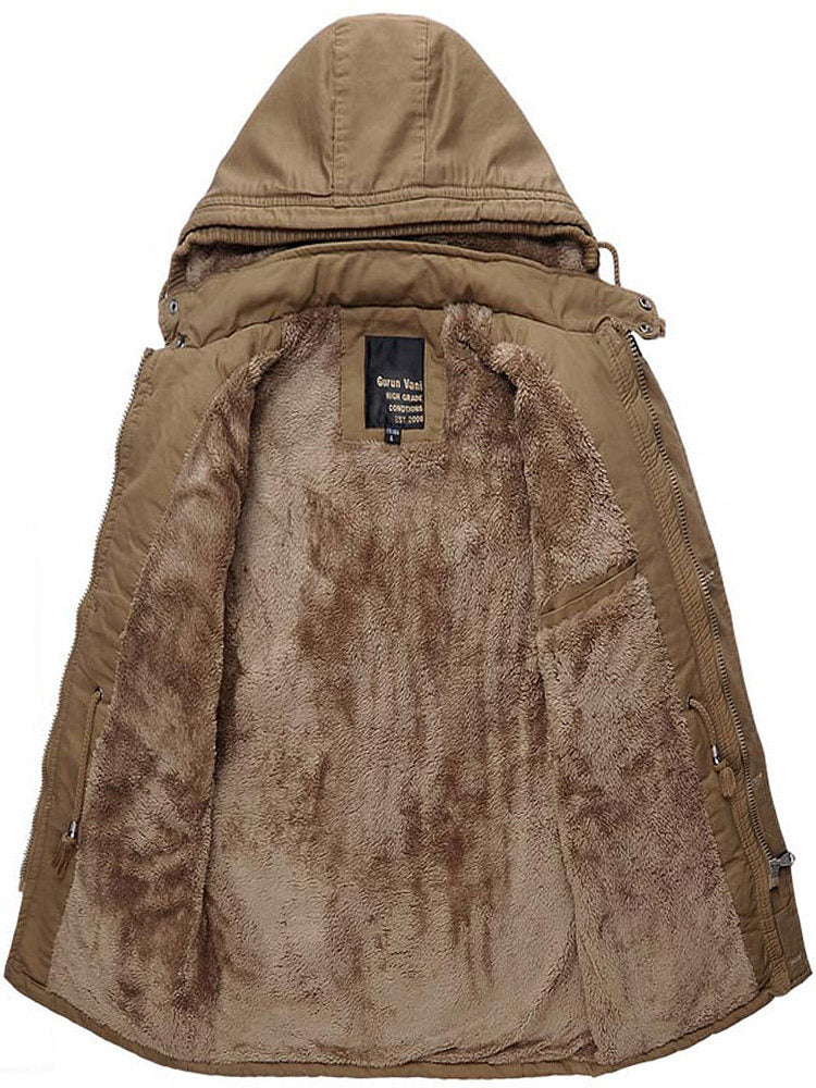 Elegante Herrenjacke mit abnehmbarer Kapuze und winddichtem Schutz - 4 - Atelier-Zofia