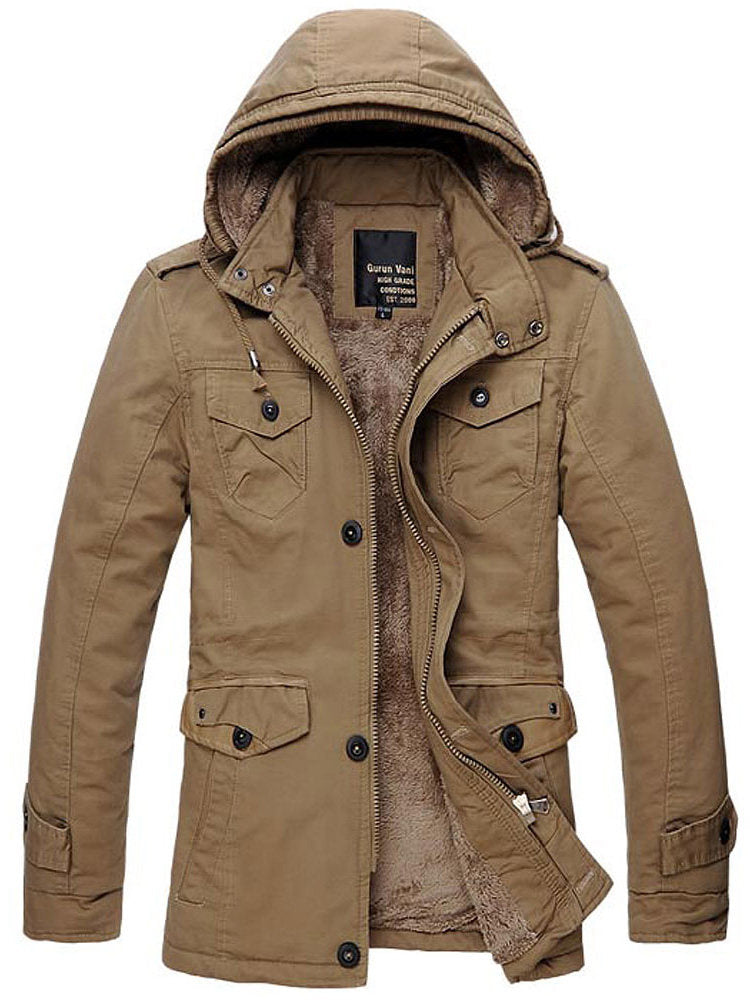 Elegante Herrenjacke mit abnehmbarer Kapuze und winddichtem Schutz - 5 - Atelier-Zofia