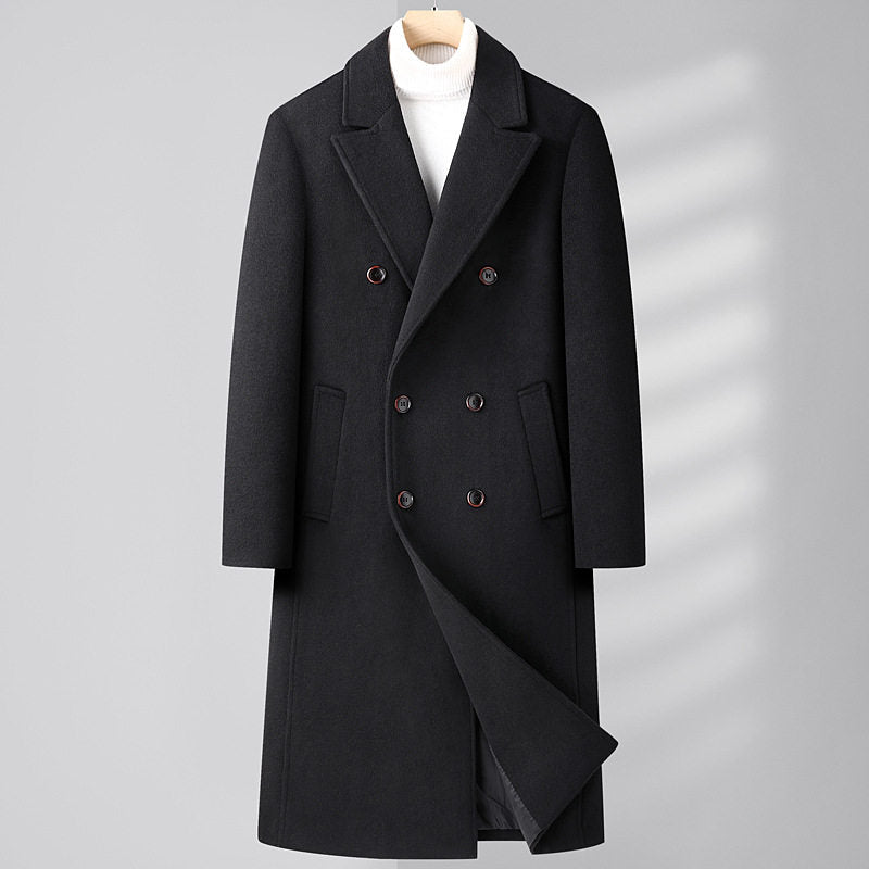 Klassischer Herrenmantel im Slim-Fit Doppelreiher-Design mit praktischen Seitentaschen - 1 - Atelier-Zofia
