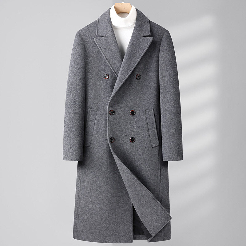 Klassischer Herrenmantel im Slim-Fit Doppelreiher-Design mit praktischen Seitentaschen - 2 - Atelier-Zofia