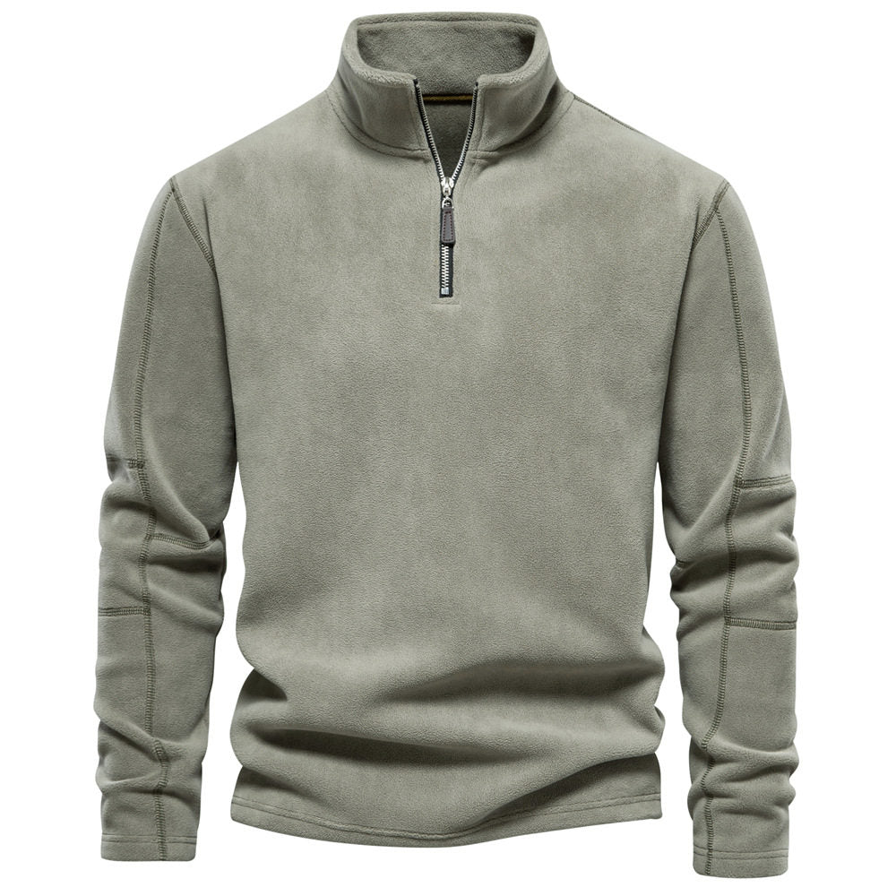 Herren Pullover mit Stehkragen und Halb-Zip für lässige Gelegenheiten - 1 - Atelier-Zofia