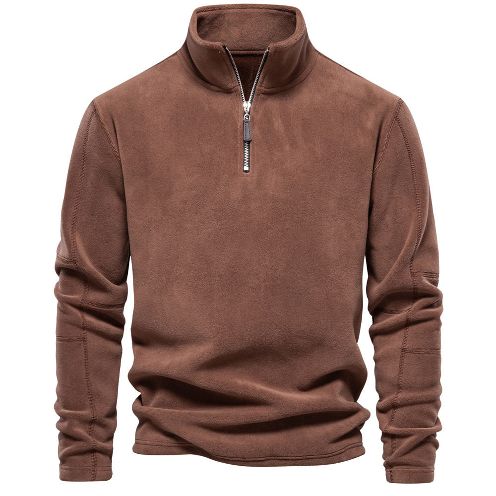 Herren Pullover mit Stehkragen und Halb-Zip für lässige Gelegenheiten - 2 - Atelier-Zofia