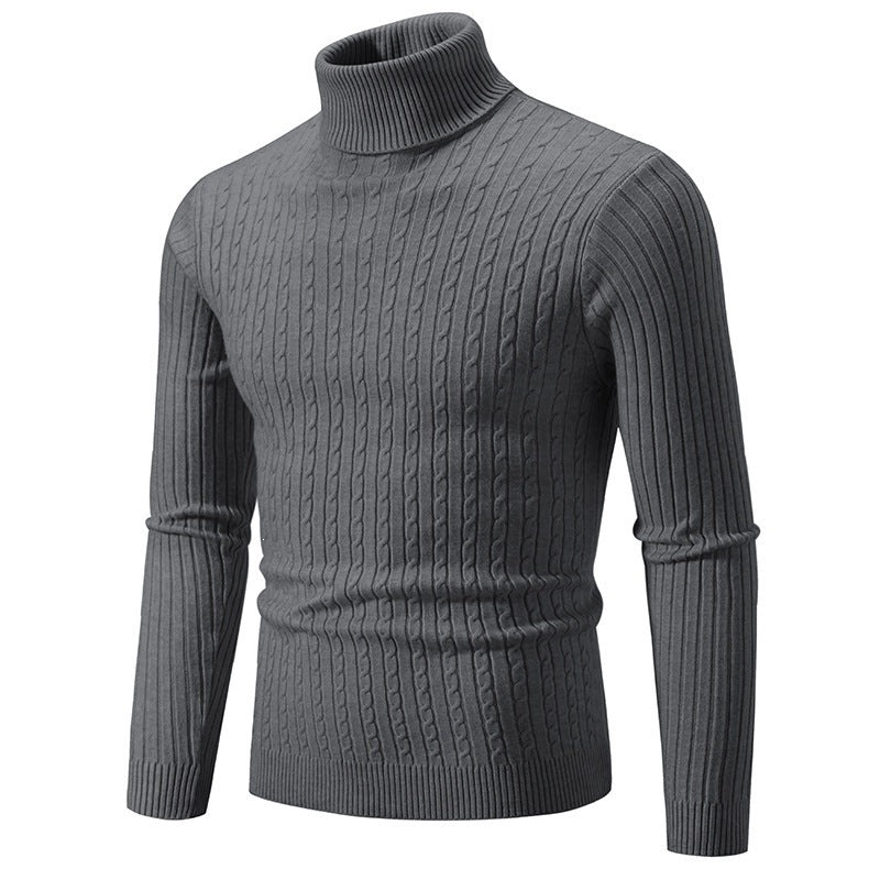 Stilvoller Slim Fit Pullover für Herren mit Rollkragen - 1 - Atelier-Zofia