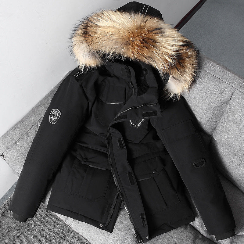 Modische Herrenjacke mit Kapuze und edlem Pelzkragen - 3 - Atelier-Zofia