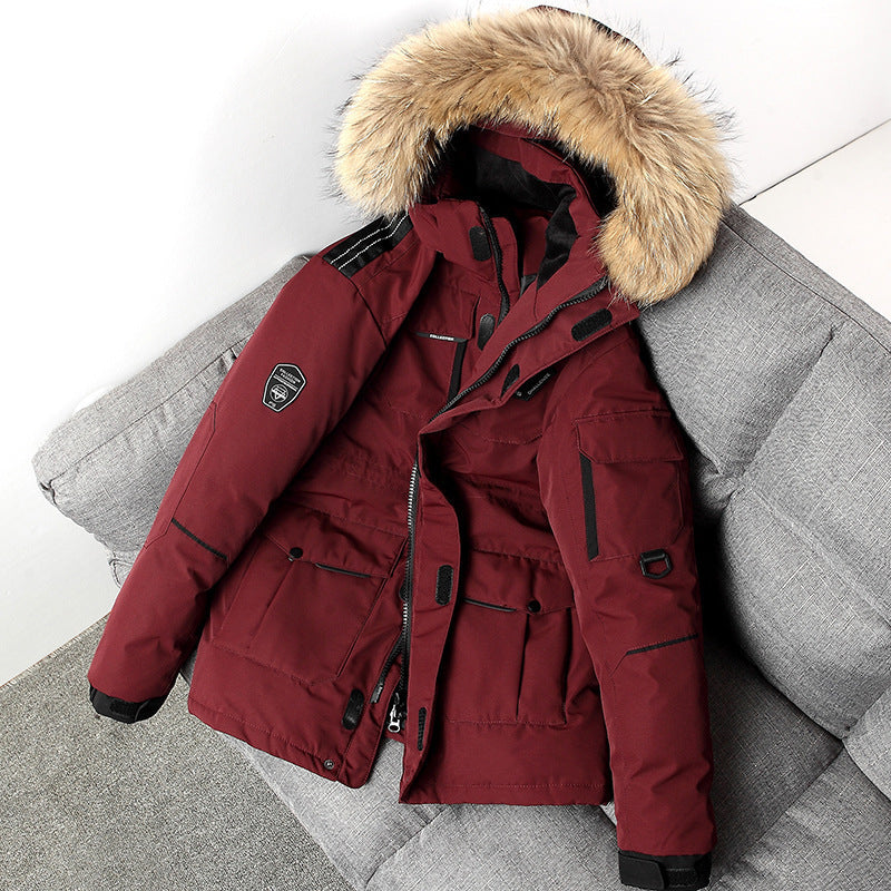 Modische Herrenjacke mit Kapuze und edlem Pelzkragen - 4 - Atelier-Zofia