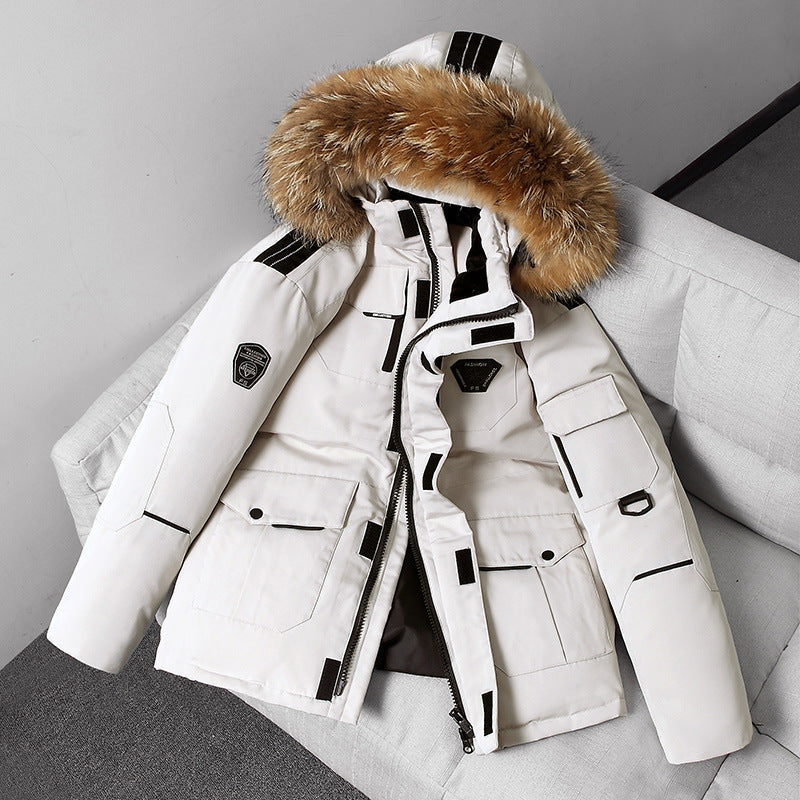 Modische Herrenjacke mit Kapuze und edlem Pelzkragen - 5 - Atelier-Zofia