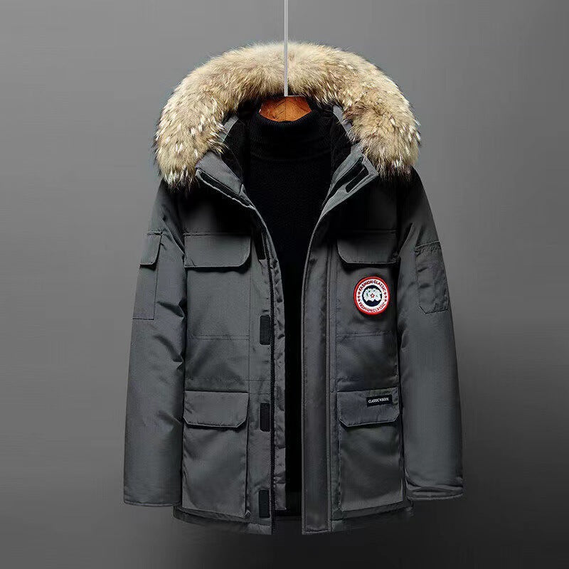 Modische Herrenjacke mit Kapuze und edlem Pelzkragen - 9 - Atelier-Zofia