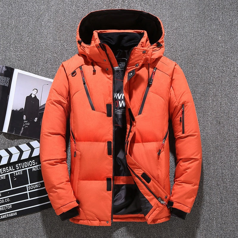 Herren Slim-Fit Winterjacke mit Kapuze und praktischen Taschen - 7 - Atelier-Zofia