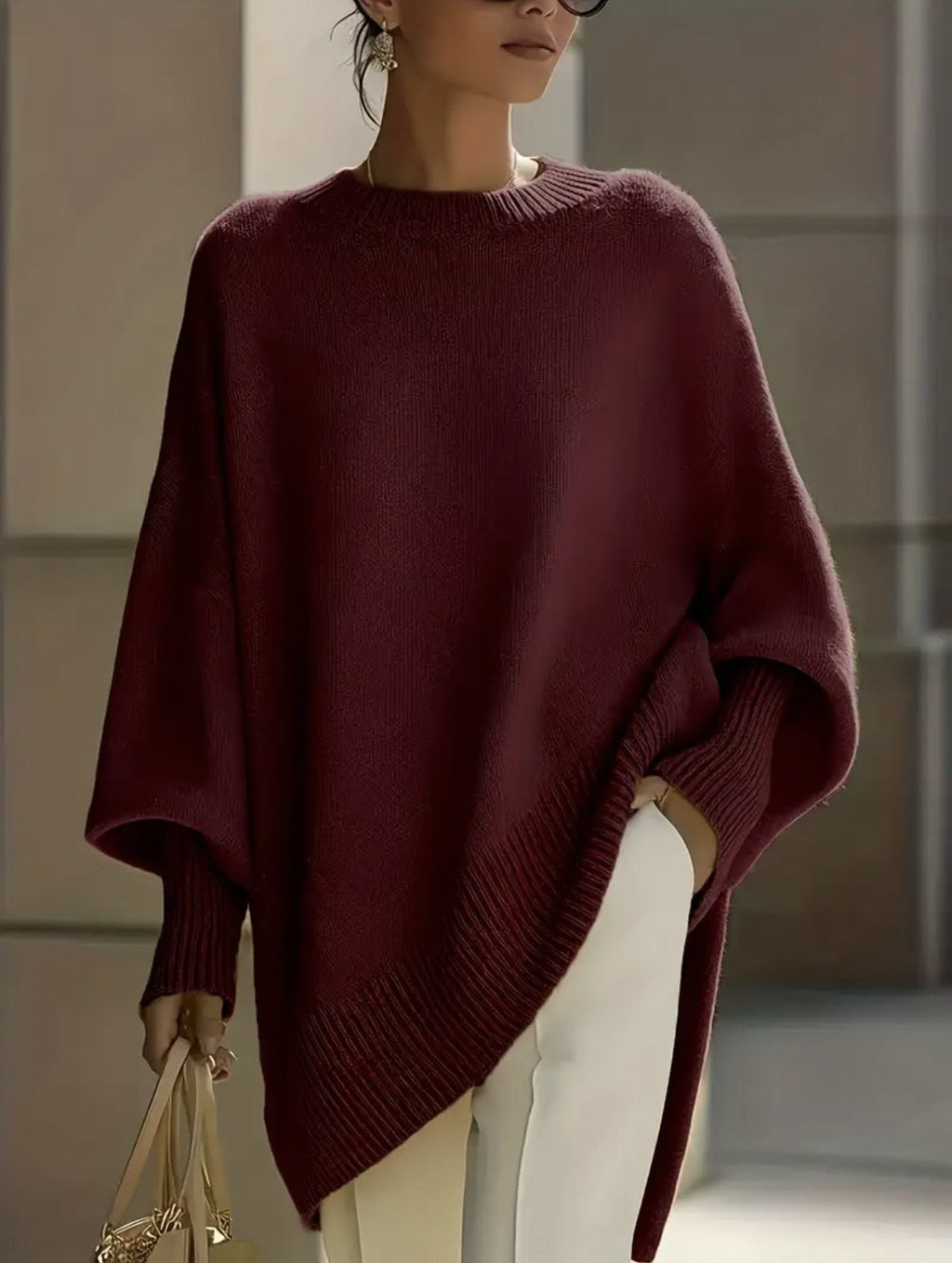 Damenpullover mit Lässigem Schnitt und Einzigartigem Stil - 1 - Atelier-Zofia