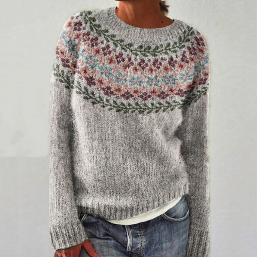 Lässiger Damenpullover mit Kreativen Mustern für Gemütliche Anlässe - 3 - Atelier-Zofia