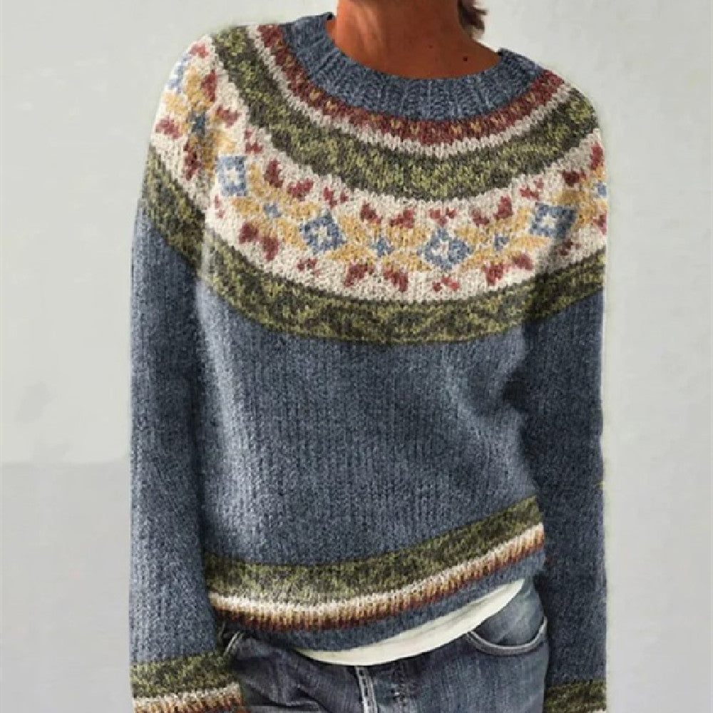 Lässiger Damenpullover mit Kreativen Mustern für Gemütliche Anlässe - 4 - Atelier-Zofia