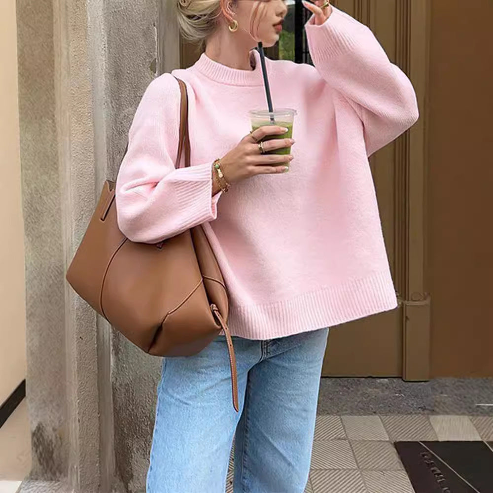 Damenpullover mit langen Ärmeln im lässigen Schnitt für stilvolle Outfits - 1 - Atelier-Zofia