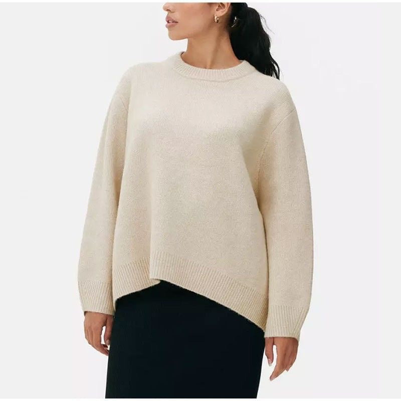 Damenpullover mit langen Ärmeln im lässigen Schnitt für stilvolle Outfits - 2 - Atelier-Zofia