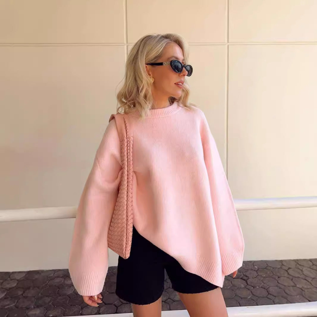 Damenpullover mit langen Ärmeln im lässigen Schnitt für stilvolle Outfits - 9 - Atelier-Zofia