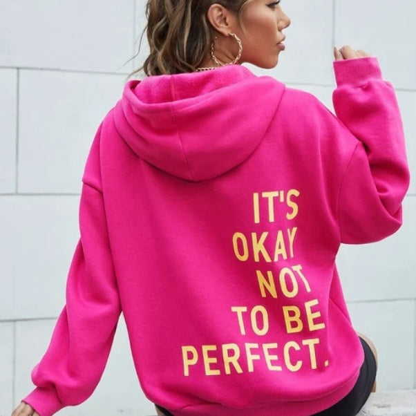 Damen Hoodie im lässigen Stil mit motivierendem Aufdruck - 4 - Atelier-Zofia