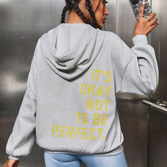 Damen Hoodie im lässigen Stil mit motivierendem Aufdruck - 5 - Atelier-Zofia