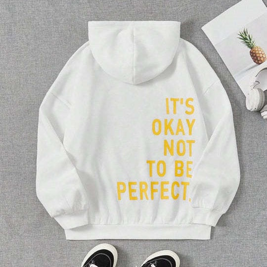 Damen Hoodie im lässigen Stil mit motivierendem Aufdruck - 6 - Atelier-Zofia